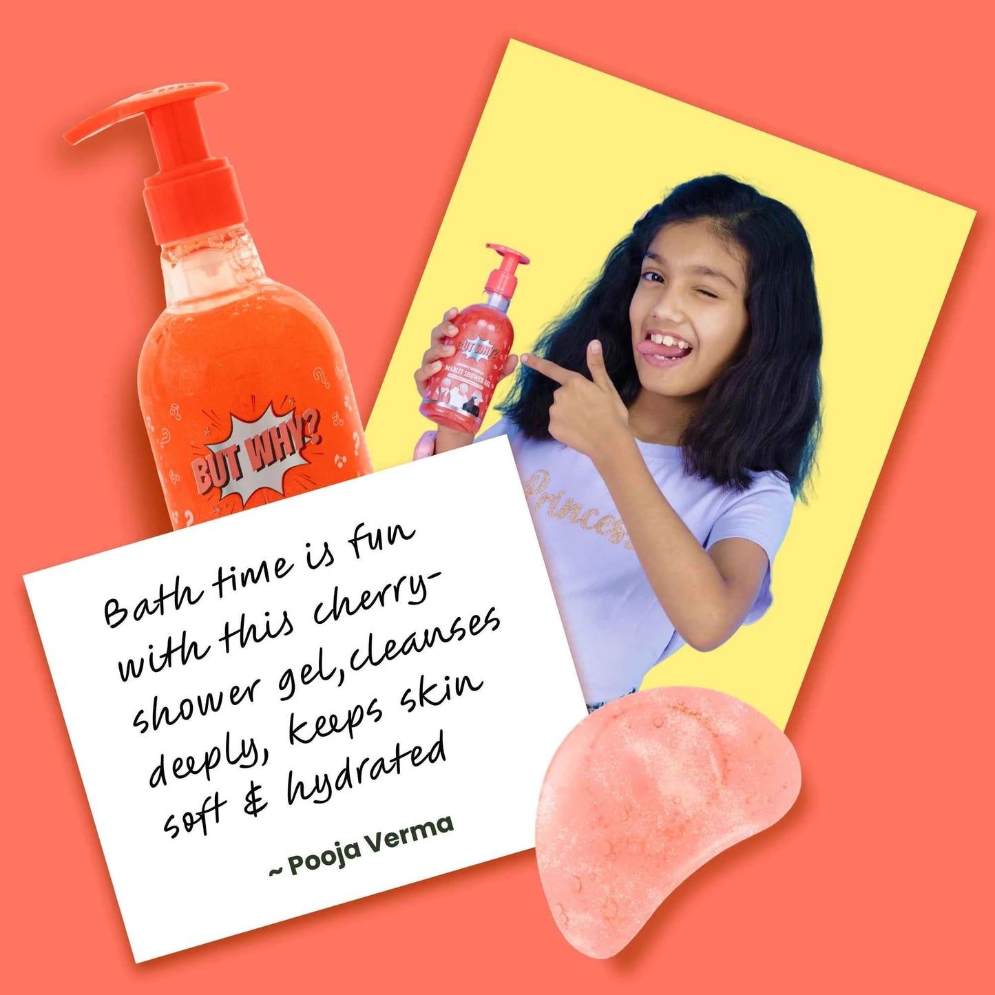 Kids Cherry Sparkle Moisturizing Body Wash with Berry Extracts for Sensitive Skin