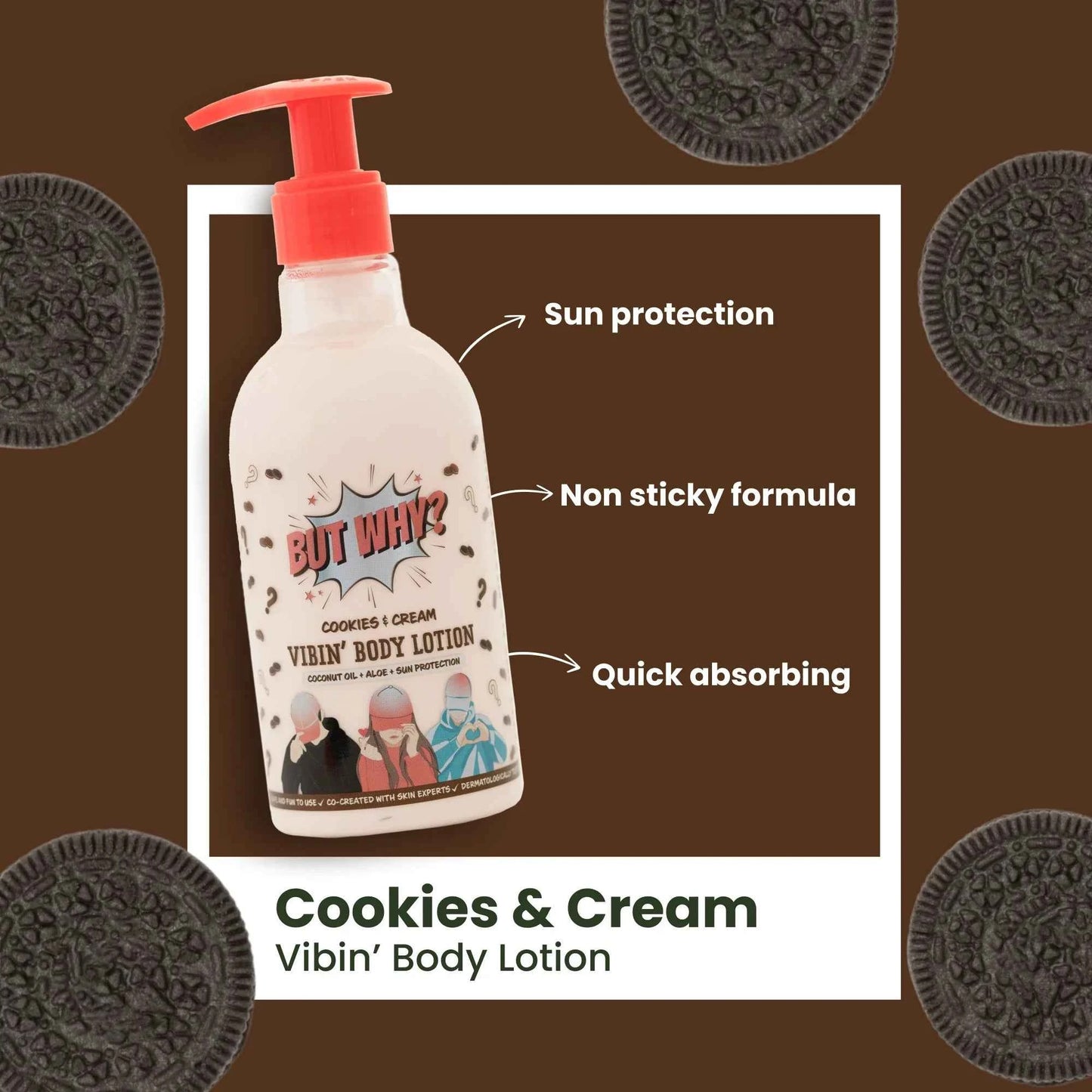 Kids Cookies & Cream Nourishing Body Lotion with Sunscreen for long lasting moisture enriched with Aloe Vera and Coconut Oil