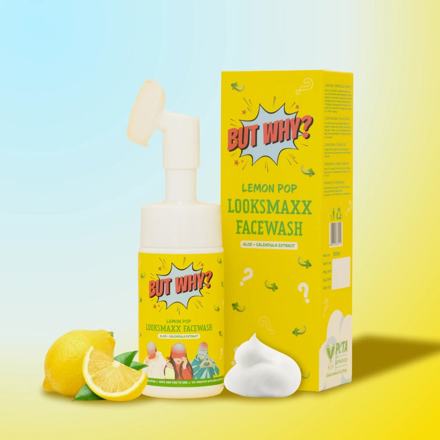 Kids Lemon Pop Gentle Facewash with Calendula & Aloe Extracts for Dry Skin