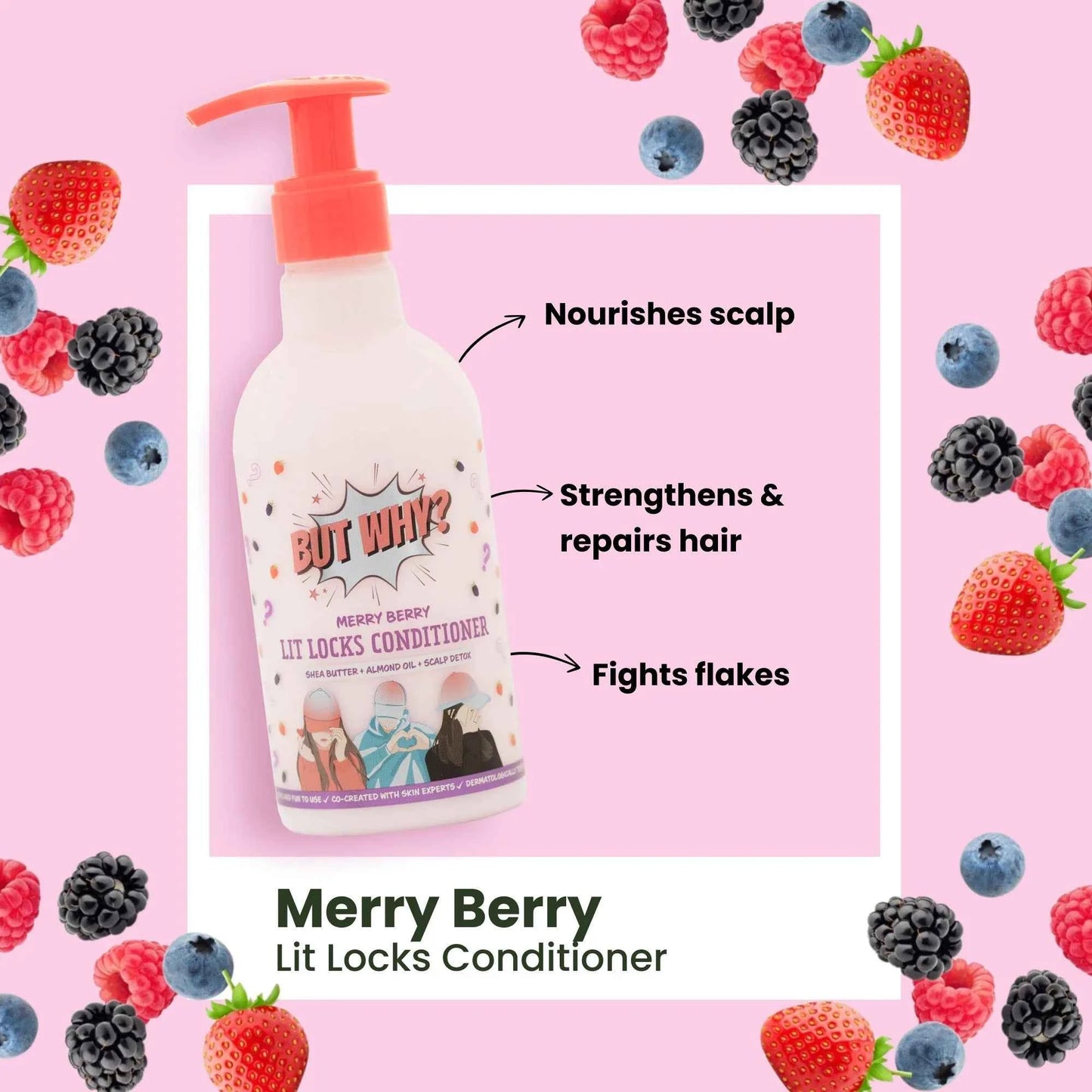Kids MerryBerry Dandruff Control Conditioner with Almond Oil & Shea Butter for Smooth Soft Hair