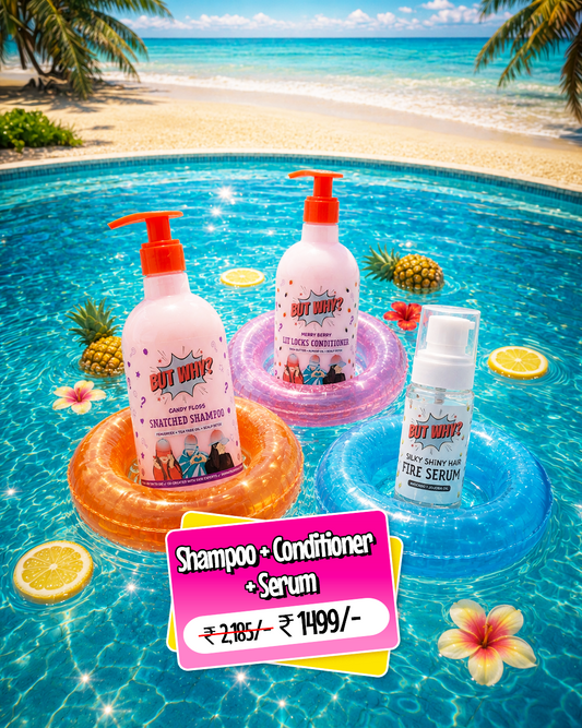 Girls Summer Hair Care Trio (Shampoo + Conditioner + Serum)