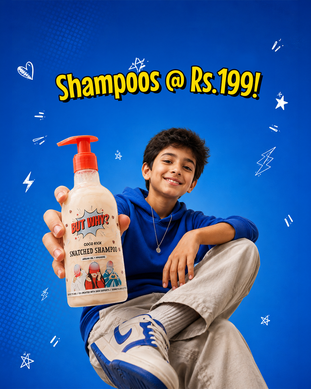 Kids CocoKick Hair Detangling Shampoo with Moringa & Argan Oil