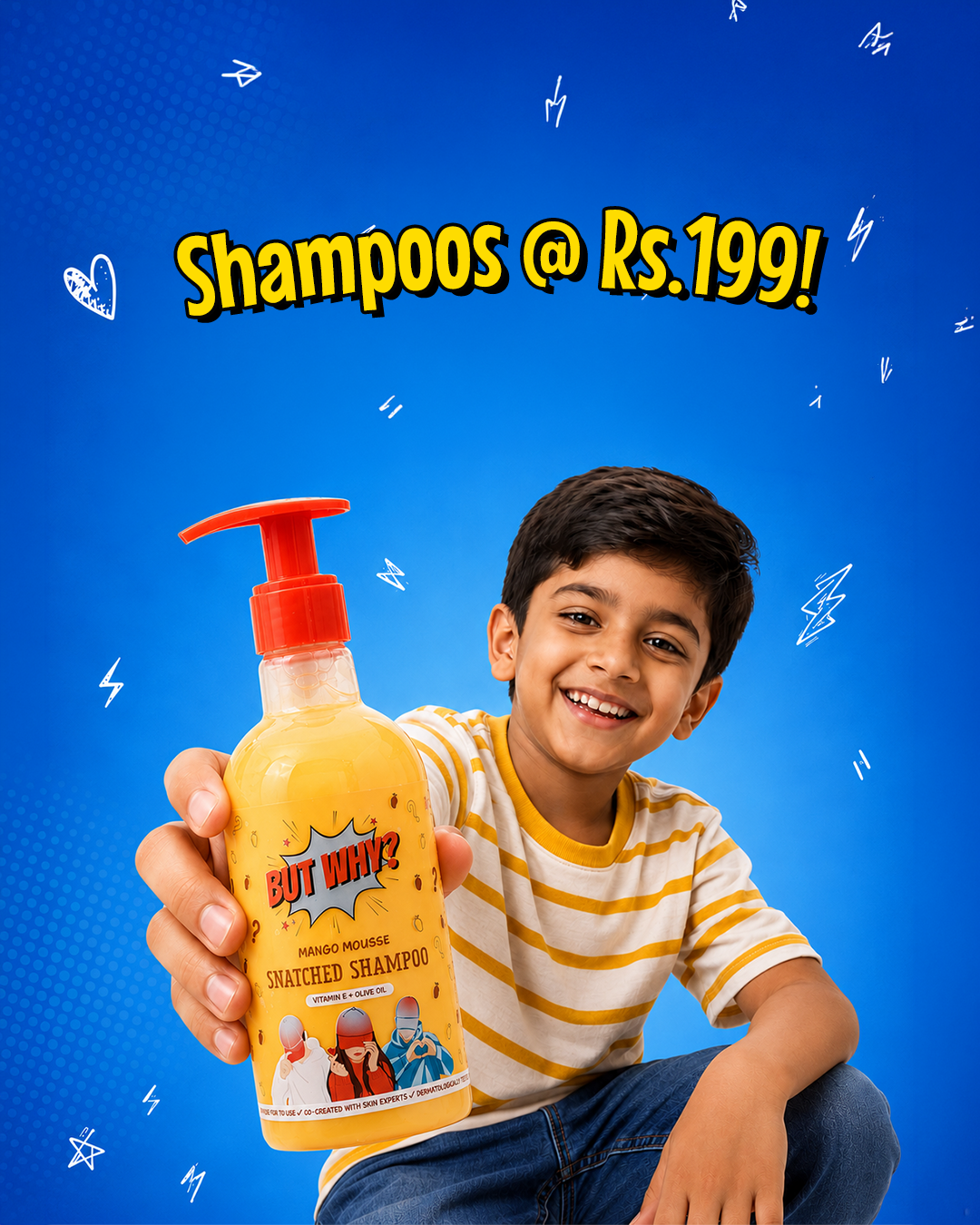 Kids Mango Mousse Hair‑Smoothening Shampoo